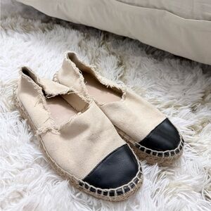 Aldo Women's Canvas Espadrilles with Black Toe Cap